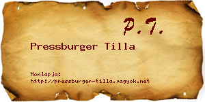 Pressburger Tilla névjegykártya